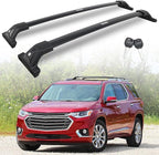Snailfly 330 lbs Lockable Roof Rack Cross Bars Fit for 2018-2021 Chevy Chevrolet Traverse with Side Rails, Aluminum Crossbars, Rooftop Accessories for Skis Bike Kayak Cargo Box