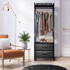 Sorbus Clothing Rack with Drawers - Clothes Stand Dresser - Wood Top, Steel Frame, & Fabric Drawers - Tall Closet Storage Org