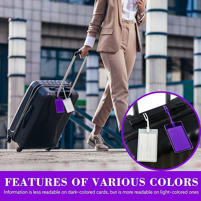 30 Pack Luggage Tags for Suitcases, Airplane Travel Essentials for Flying, International Travel Must Haves, and Luggage Acces