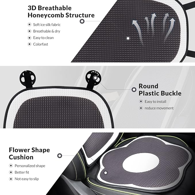 Cute Car Seat Covers for Women and Girl, Front Car Seat Cover, Machine Washable, Airbag Compatible, Driver Seat Cover, Fit (S