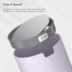 EKO Fandy 0.4 Gal/1.5L Mini Tabletop Trash Bin with Swing-Lid, Desktop Trash Can for Bathroom Countertop, Vanity, Coffee or Office, Small Garbage Bin (Lavender)