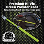 Silverback Hi-Visibility Green Dual Foot Commercial Truck Tire Pressure Gauge, Recalibratable. Heavy Duty Stick Gauge with Black Metal Bar, Range 10-150 PSI in 2 PSI Increments.