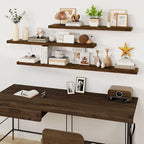 Fun Memories Floating Shelves for Wall, 48Inch Long Floating Shelves Set of 1, Hanging Shelf with Invisible Brackets, Wood Sh