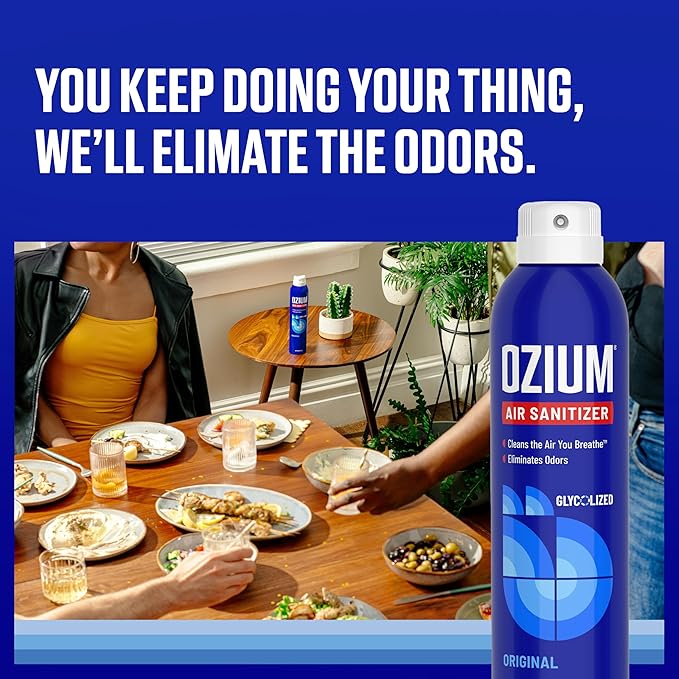 Ozium 805539-6 8 Oz. Air Sanitizer & Odor Eliminator for Homes, Cars, Offices and More - Original Scent, 6 Pack,Blue