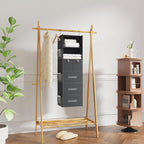 6-Shelves Hanging Closet Organizer with 5 Different Drawers, Foldable Organizers and Storage for Wardrobe, Closet& RV, Clothe