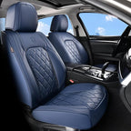 Coverado Car Seat Covers Full Set, Luxury Faux Leather Seat Covers for Cars, Waterproof Car Seat Protector, Blue Car Seat Cov