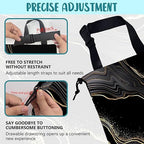 Car Garbage Bag Abstract Marble Golden Veins Drawstring Car Trash Bag Hanging for Back Seat with Adjustable Buckle Canvas Vehicle Trash Can Easy-to-Install