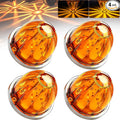 BJZ 4Pcs Amber Watermelon LED Strobe+Constant Marker Lights Dual Function Watermelon-shaped Side Marker Clearance Tail Top Cap Roof Lights for Trailer Truck Semi-trailer Heavy-duty Truck Bus Van