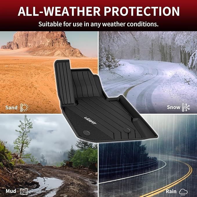 LASFIT 2018-2024 BMW X3 Floor Mats & Trunk Mat, Custom Fit TPE All Weather Car Liners Full Set for x3 30i/M/M40i/M Competition Accessories, Waterproof & Anti-Slip (Don't Fit X3 30e)