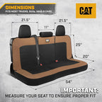 Cat MeshFlex Beige & Black Rear Seat Cover for Car – Durable Canvas & Mesh Design 60/40 Split Bench Protector for Cars, Truck