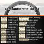 GIANT PANDA Car Steering Wheel Cover for Toyota RAV4,Camry,Highlander,Corolla,Prius,Tacoma, Standard Size - Black+Gray