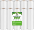 Syntus Vacuum Sealer Bags, 10 Pack 5 Roll 11" x 20' and 5 Roll 8" x 20' Commercial Grade BPA Free Bag Rolls, Food Vac Bags fo