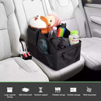Car Seat Organizer, Car Organizer Backseat, Collapsible Small Auto Seat Storage with Handles and Mesh Pockets, for Front/Rear Consoles Back Seats Traveling
