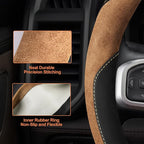 West Llama Customized Auto Car Steering Wheel Cover for Dodge RAM 1500 2500 3500, 15.5-16 inch (Dark Brown - Large Size)