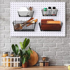 Sieral 4 Pcs Pegboard Baskets Metal Wire Shelf Baskets Peg Board Organizer Accessories Wall Mount Organizer Attachments for G