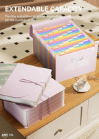 ABC life 26-Pocket Accordion File Organizer, Expanding File Folder, Letter/A4 Size Plastic Monthly Bill & Tax Receipt Holder 