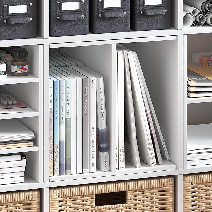 Furinno Cubicle Cube Insert, H-Shelf Cube Organizer, 2-Tier Shelf Accessory, Fits into Furinno Triple Thick Cubes, IKEA Kalla