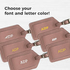 Personalized Monogrammed Leather Luggage Tags - 2 Pack