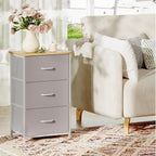 Somdot Dresser for Bedroom with 3 Drawers, Storage Organizer Chest of Drawers with Removable Fabric Bins for Closet Bedside L