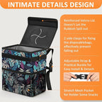 3 Gallons Car Trash Can with Lid, Bag Bin Hanging Waterproof Automotive Car Garbage Cans Leak Proof Vehicle Trash Can for Truck SUV,Colorful Leaves