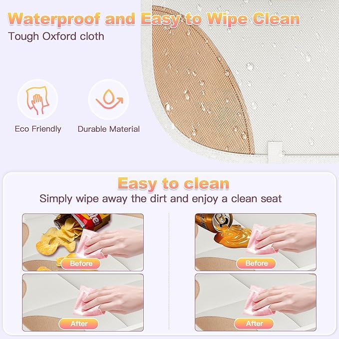 SMART ELF Car Seat Protector, 2Pack Seat Protector Protect Child Seats with Thickest Padding and Non-Slip Backing Mesh Pocket