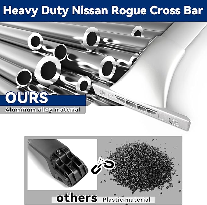 300LBS Full Aluminum Roof Rack Cross Bars for 2014-2020 Rogue, Aluminum Anti-Corrosion CrossBars Cargo Carrier for Rooftop Bag Luggage Kayak Bicycles Canoe