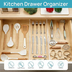 Vtopmart 8 Pack Shallow Drawer Dividers, 2.36" High 12.5"-20.8" Adjustable Expandable Kitchen Drawer Organizer, Clear Plastic