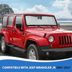 JK Windshield Sunshade, 8PCS Side Window Sun Shade Compatible with 2007-2017 Jeep Wrangler JK 4-Door