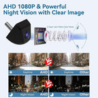 AHD 1080P Metal Backup Camera - IP69K Waterproof 170 Degree Wide Angle, Clear Night Vision Reverse Camera for Car Trucks SUV 