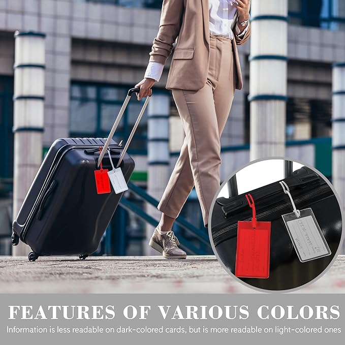 30 Pack Luggage Tags for Suitcases, Airplane Travel Essentials for Flying, International Travel Must Haves, and Luggage Acces