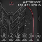 CAR PASS Waterproof Car Seat Covers Front Seats,Neoprene Seat Covers 3D Tyre Embossed,All-Weather Automotive Seat Cover Non-S
