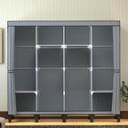 Non-Woven Wardrobe, No Tools Required, Large Capacity, Easy Assembly, Movable, Storage Rack, Waterproof, Dustproof, Stain Res