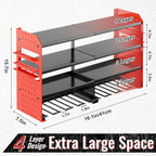 Power Tool Organizer Wall Mount, Metal Power Tool Storage Rack with Screwdriver Holder, Garage Tool Storage Shelves with Scre