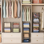 4-Tier Stackable Closet Organizers and Storage Shelves, Foldable Closet Shelf Organizer System, Stackable Storage Bins Drawer