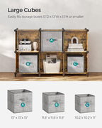 SONGMICS 6 Cube Storage Organizer, Modular Bookshelf, DIY Closet Organizers and Storage, Plastic Stackable Shelves, 14.6 x 13