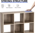 SUPER DEAL 9 Cube Open Shelf Bookcase, 3 x 3 Storage Organizer Shelf with 5 Removable Back Panels Wood Bookshelf System Displ