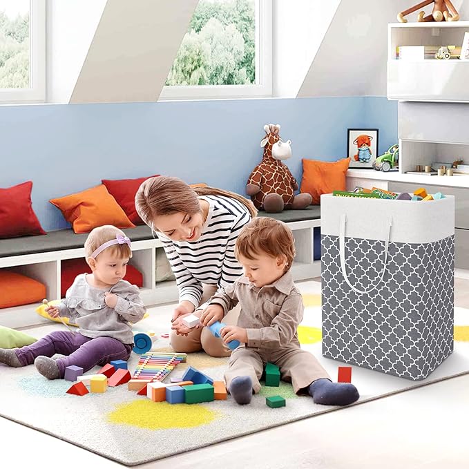 StorageRight Laundry Basket Hamper Large Collapsible Laundry Hamper with Easy Carry Handles，Freestanding Clothes Hampers for 