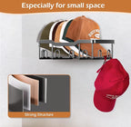 KEETDY Metal Hat Racks for Baseball Caps Wall Hat Organizer Fit 24 Caps Holder, 2 Packs Sturdy Wall Mounted Hat Storage Organ
