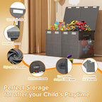 Large Toy Box Chest, Collapsible Sturdy Toy Storage Organizer Boxes Bins Baskets Dinosaur Kids Toy Chest Bin with Lids for Bo
