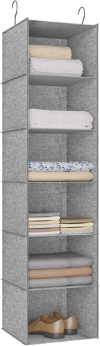 6-Shelf Hanging Storage Closet Organizer, Linen Rv Storage and Organization for Wardrobe, Inside, Camper Accessories, Nursery