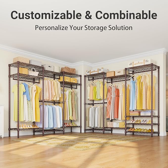 VIPEK V5 Portable Closet Wardrobe Heavy Duty Clothes Rack Metal Freestanding Clothing Racks, Adjustable Custom Closet Racks w