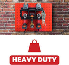 Heavy Duty Drill Holder for 1/4" Holes - Stores up to 3 Drills, Organizes on Pegboard, Includes Pegs and Hooks