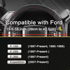 West Llama Car Steering Wheel Cover for Ford F-150, F-250, F-350, Expedition (Black +Red-Large Size)