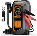 Jump Starter with Air Compressor, Car Jumper Starter Portable 6000A, 150PSI Tire Inflator/Air Pump, LED Flashlight for