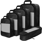 Compression Packing Cubes for Suitcases,5 Set Travel Essentials, Lightweight Luggage Organizer Bags, Travel Cubes for Carry o