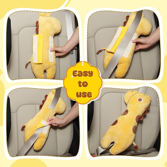 Lenwen 2 Pcs Seat Belt Pillow for Kids Cover for Boys Girls Seatbelt Cushion Pillow for Toddler Car Strap Covers for Travel S