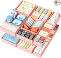 DIMJ Drawer Organizer Clothes - 18 Pack Closet Drawer Organizer Bins for Baby Clothes Storage, Fabric Dresser Organizer for N