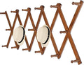 WEBI Accordion Wall Hanger,Expandable Wooden Hat Rack for Wall Mounted Coat Rack,Accordion Hat Hooks Holder for Baseball Caps