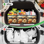 Reusable Grocery Bags Heavy Duty Shopping Bags Foldable Large Tote Bags with Long Handles & Hard Bottom