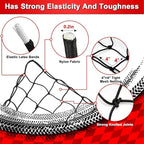 3’x4’ Truck Cargo Net Expands to 6' x 7' with 4"x4" Mesh Grid Super Duty Bungee Heavy Duty Bed Netting for Truck Bed Stretches with 12 Adjustable Metal Carabiners by Cenipar
